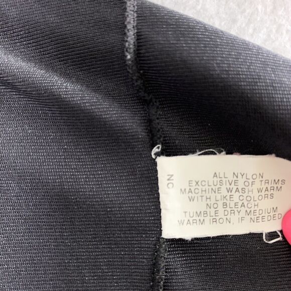 Vtg Shadowline Full Slip Womens 36 Bust Black Nylon Lace Slip Dress Whimsygoth - Picture 5 of 7